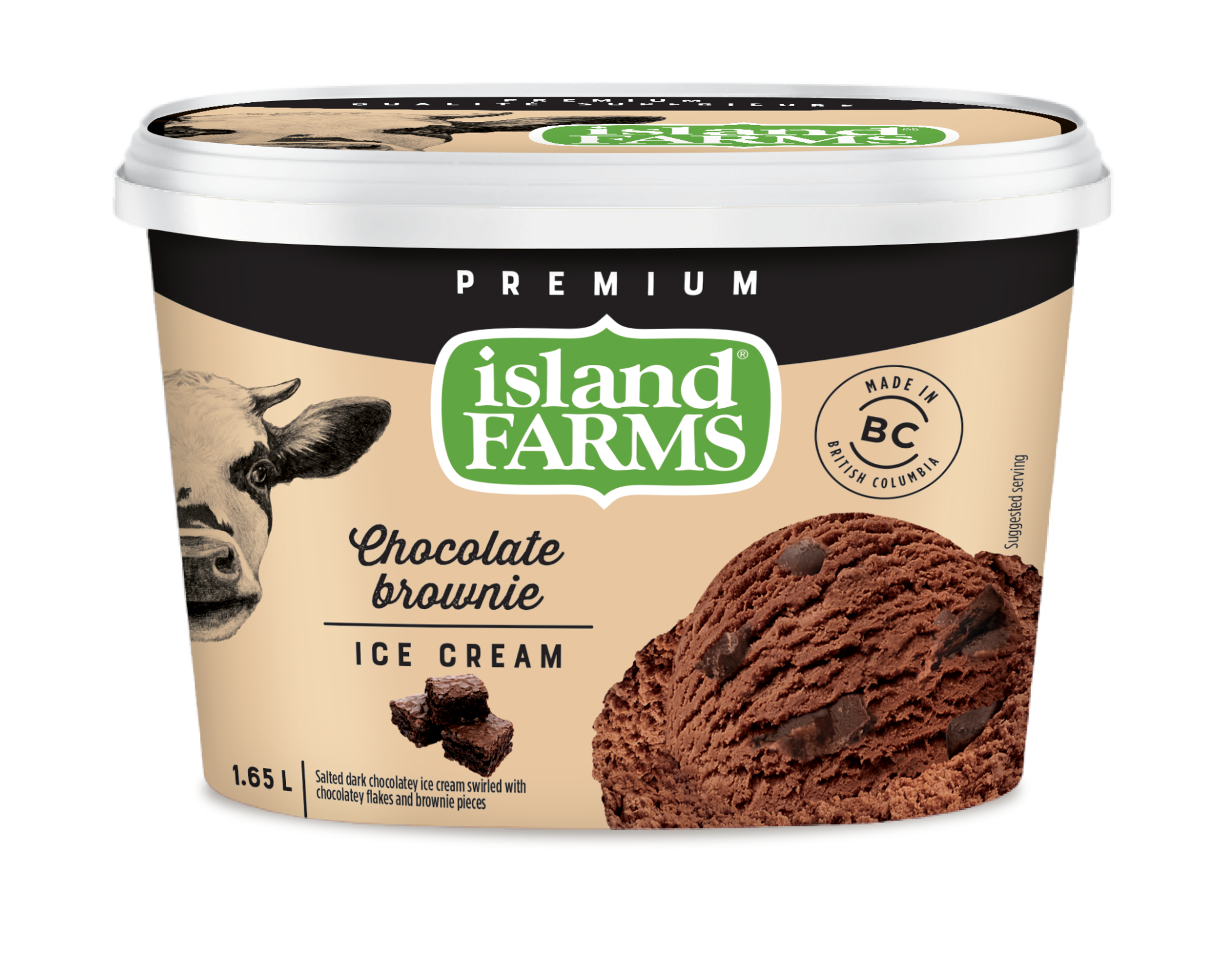 Premium Chocolate Brownie Ice Cream Island Farms